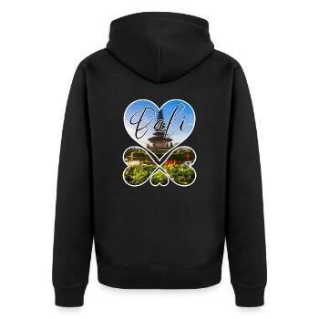 Bali - Indonesien - Unisex Premium Bio Zip Hoodie - Schwarz - Hinten - Nico (187cm)