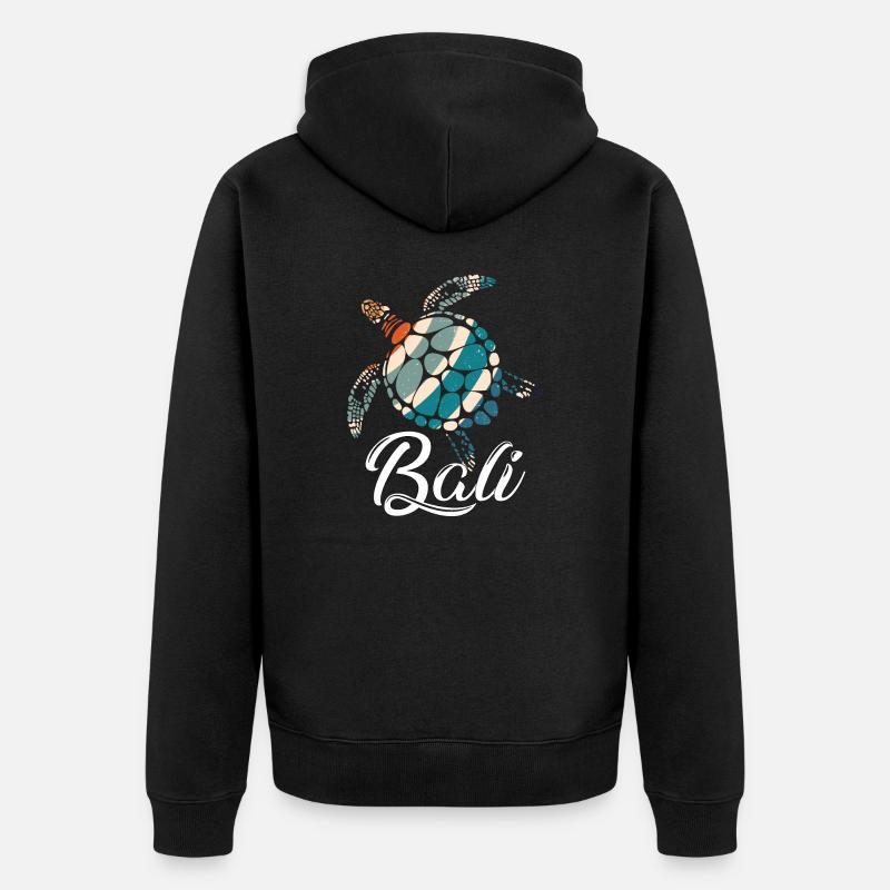 Bali - Indonésie - Tortue - Veste à capuche bio Premium Unisexe - noir