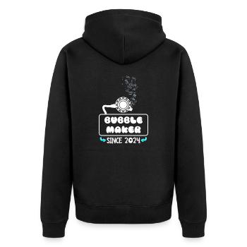 Bubblemaker Scuba Diving seit 2024 - Unisex Premium Bio Zip Hoodie - Schwarz - Hinten - Nico (187cm)