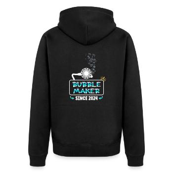 Bubblemaker Scuba Diving seit 2024 - Unisex Premium Bio Zip Hoodie - Schwarz - Hinten - Nico (187cm)