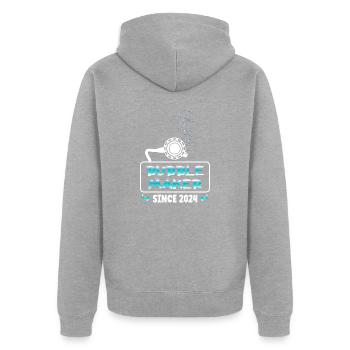 Bubblemaker Scuba Diving seit 2024 - Unisex Premium Bio Zip Hoodie - Grau meliert - Hinten - Nico (187cm)