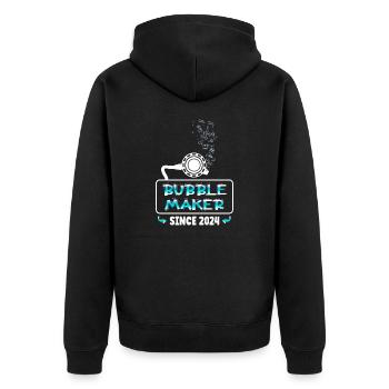 Bubblemaker Scuba Diving seit 2024 - Unisex Premium Bio Zip Hoodie - Schwarz - Hinten - Nico (187cm)