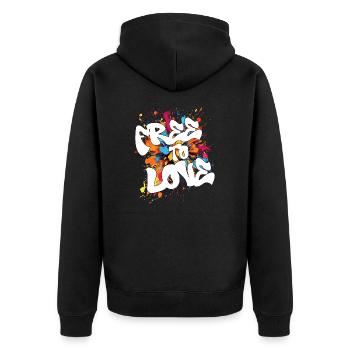 Libre d’aimer - Veste à capuche bio Premium Unisexe - noir - Dos - Nico (187cm)