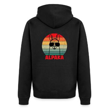 Design d’alpaga cool - Veste à capuche bio Premium Unisexe - noir - Dos - Nico (187cm)