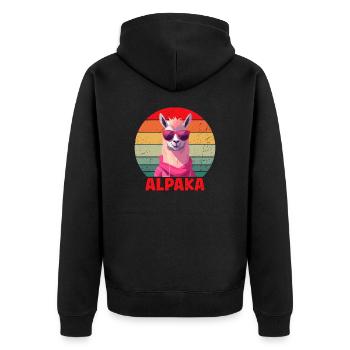 Design d’alpaga cool - Veste à capuche bio Premium Unisexe - noir - Dos - Nico (187cm)