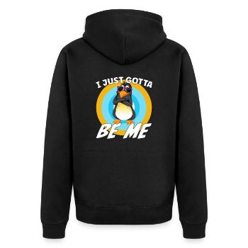 Je dois juste être moi, Pingouin - Veste à capuche bio Premium Unisexe - noir - Dos - Nico (187cm)