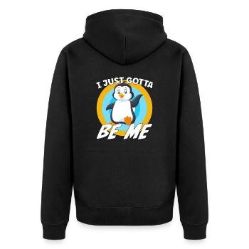 Je dois juste être moi, Pingouin - Veste à capuche bio Premium Unisexe - noir - Dos - Nico (187cm)