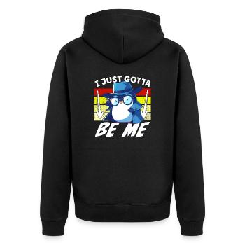 Je dois juste être moi, Pingouin - Veste à capuche bio Premium Unisexe - noir - Dos - Nico (187cm)