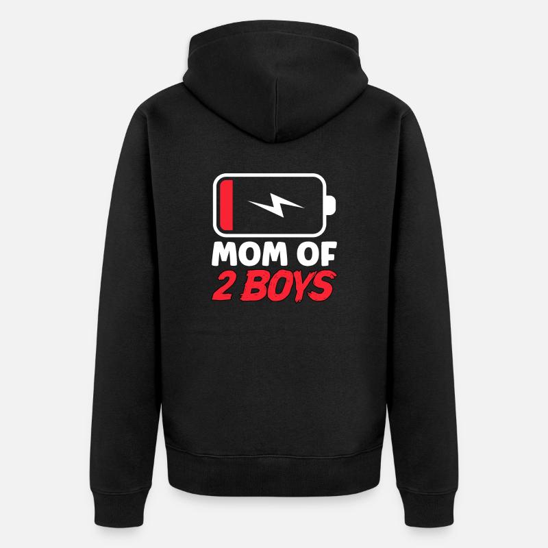 Maman de 2 garçons - Veste à capuche bio Premium Unisexe - noir