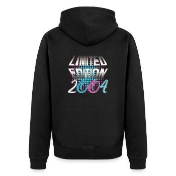 Limited Edition 2004 - Unisex Premium Bio Zip Hoodie - Schwarz - Hinten - Nico (187cm)