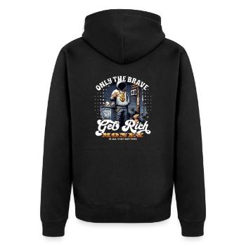 Seuls les courageux s’enrichissent - Veste à capuche bio Premium Unisexe - noir - Dos - Nico (187cm)