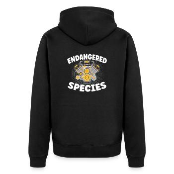 Endangered Species - Engine Combustion Design - Unisex Premium Organic Zip Hoodie - black - Back - Nico (187cm)