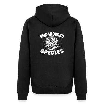 Endangered Species - Engine Combustion Design - Unisex Premium Organic Zip Hoodie - black - Back - Nico (187cm)