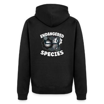 Endangered Species - Engine Combustion Design - Unisex Premium Organic Zip Hoodie - black - Back - Nico (187cm)