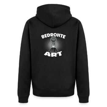 Bedrohte Art - Verbrennungsmotor Auto Design - Unisex Premium Bio Zip Hoodie - Schwarz - Hinten - Nico (187cm)