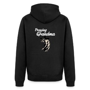 Grand-mère en prière - Betende Oma - Veste à capuche bio Premium Unisexe - noir - Dos - Nico (187cm)