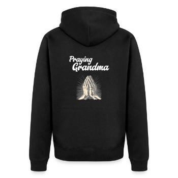 Grand-mère en prière - Betende Oma - Veste à capuche bio Premium Unisexe - noir - Dos - Nico (187cm)