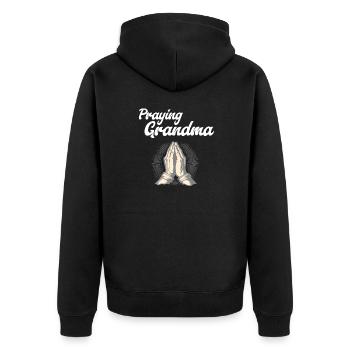 Grand-mère en prière - Betende Oma - Veste à capuche bio Premium Unisexe - noir - Dos - Nico (187cm)