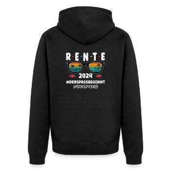 Retirement 2024 - the fun begins - Unisex Premium Organic Zip Hoodie - black - Back - Nico (187cm)