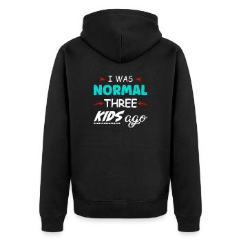 I was normal 3 kids ago - Unisex Premium Organic Zip Hoodie - black - Back - Nico (187cm)