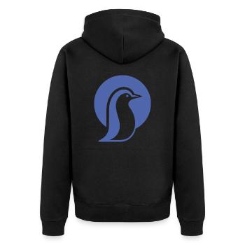 Penguin silhouette at the South Pole minimalist - Unisex Premium Organic Zip Hoodie - black - Back - Nico (187cm)