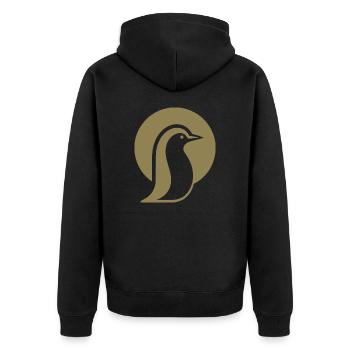Penguin silhouette at the South Pole minimalist - Unisex Premium Organic Zip Hoodie - black - Back - Nico (187cm)