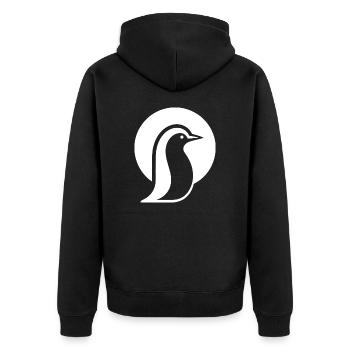 Penguin silhouette at the South Pole minimalist - Unisex Premium Organic Zip Hoodie - black - Back - Nico (187cm)