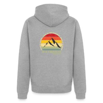 Waymaker Promise Keeper Miracle Worker Christian - Unisex Premium Bio Zip Hoodie - Grau meliert - Hinten - Nico (187cm)