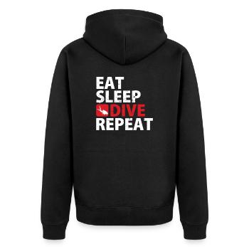 Eat Sleep Dive Repeat - Unisex Premium Organic Zip Hoodie - black - Back - Nico (187cm)
