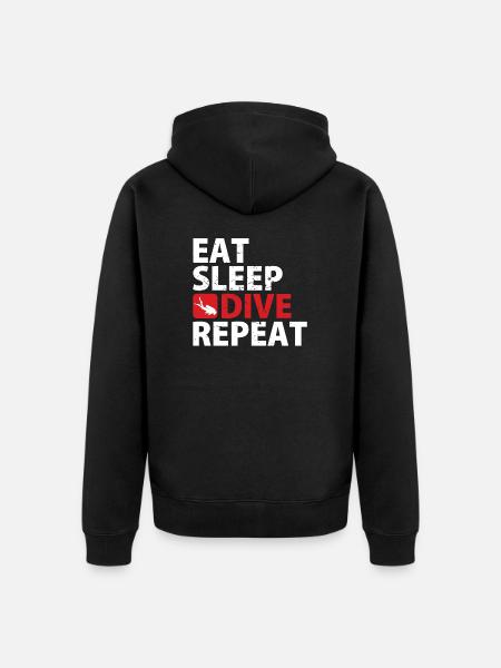 Eat Sleep Dive Repeat - Unisex Premium Organic Zip Hoodie - black