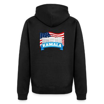 Kamala Harris 2024 For President - Unisex Premium Organic Zip Hoodie - black - Back - Nico (187cm)