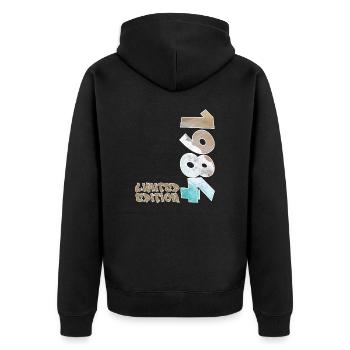 Design de plage en édition limitée de 1984 - Veste à capuche bio Premium Unisexe - noir - Dos - Nico (187cm)