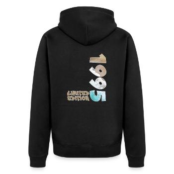 Limited Edition 1995 beach Design - Unisex Premium Organic Zip Hoodie - black - Back - Nico (187cm)