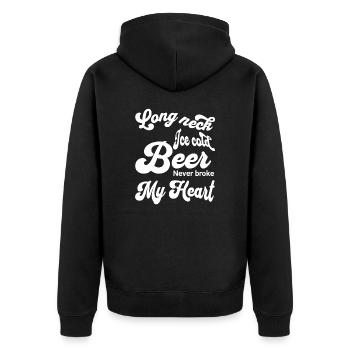 La bière glacée à long cou ne m’a jamais brisé le cœur - Veste à capuche bio Premium Unisexe - noir - Dos - Nico (187cm)