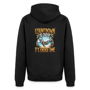 Countdown is over it's cruise time - Unisex Premium Organic Zip Hoodie - black - Back - Nico (187cm)