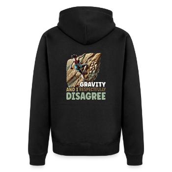 La gravité et moi ne sommes pas d’accord - Climbin Free Climbing Bou - Veste à capuche bio Premium Unisexe - noir - Dos - Nico (187cm)
