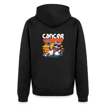 Zodiac - Sternzeichen - Cancer - Krebs - Unisex Premium Bio Zip Hoodie - Schwarz - Hinten - Nico (187cm)