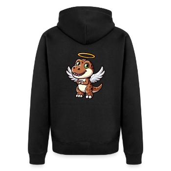 Dino T-Rex Angel Wings Dessin animé - Veste à capuche bio Premium Unisexe - noir - Dos - Nico (187cm)