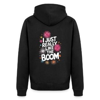 Pyrotechnics Fireworks Pyrotechnics - Unisex Premium Organic Zip Hoodie - black - Back - Nico (187cm)