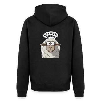 Ewe ne peut pas être sérieux - conception de mouton drôle - Veste à capuche bio Premium Unisexe - noir - Dos - Nico (187cm)