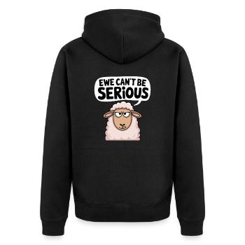 Ewe ne peut pas être sérieux - conception de mouton drôle - Veste à capuche bio Premium Unisexe - noir - Dos - Nico (187cm)