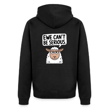 Ewe ne peut pas être sérieux - conception de mouton drôle - Veste à capuche bio Premium Unisexe - noir - Dos - Nico (187cm)
