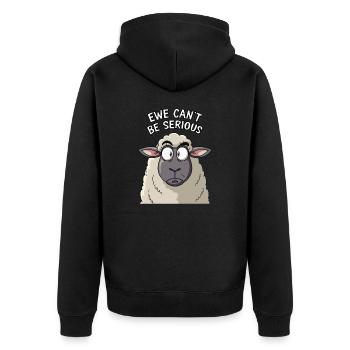 Ewe ne peut pas être sérieux - conception de mouton drôle - Veste à capuche bio Premium Unisexe - noir - Dos - Nico (187cm)