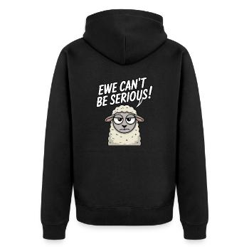 Ewe ne peut pas être sérieux - conception de mouton drôle - Veste à capuche bio Premium Unisexe - noir - Dos - Nico (187cm)