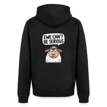Ewe ne peut pas être sérieux - conception de mouton drôle - Veste à capuche bio Premium Unisexe - noir - Dos - Nico (187cm)