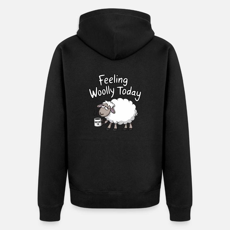 Feeling Woolly today - Unisex Premium Bio Zip Hoodie - Schwarz