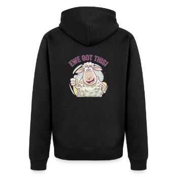 Ewe Got This - Unisex Premium Organic Zip Hoodie - black - Back - Nico (187cm)
