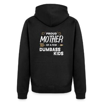 Fière Mère De Quelques Enfants Dumbass Drôle Vintage - Veste à capuche bio Premium Unisexe - noir - Dos - Nico (187cm)