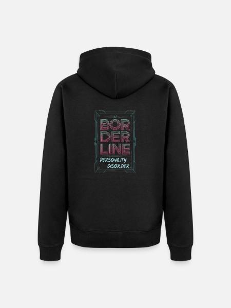 Borderline - Unisex Premium Bio Zip Hoodie - Schwarz
