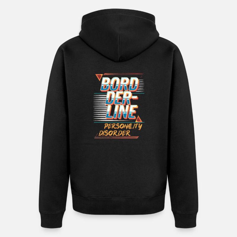 Borderline - Unisex Premium Bio Zip Hoodie - Schwarz